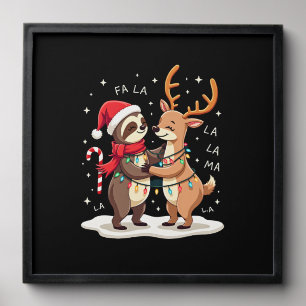 Fa La La Llama Xmas Lights Sloth Riding Llama Chri Peel And Stick Photo Tile