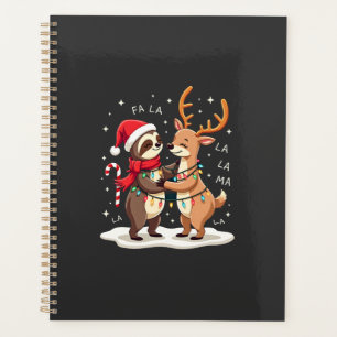 Fa La La Llama Xmas Lights Sloth Riding Llama Chri Planner