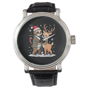 Fa La La Llama Xmas Lights Sloth Riding Llama Chri Watch