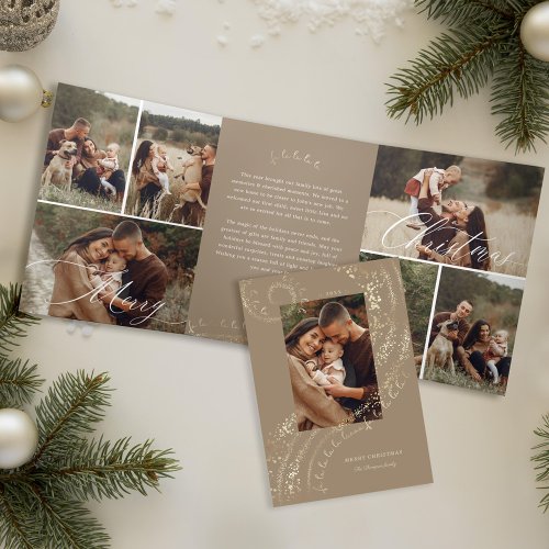 Fa La La Magical Christmas Carol Photo Gallery Tri_Fold Holiday Card