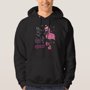 Fa La La Mingo Christmas Flamingo Santa Candy Cane Hoodie