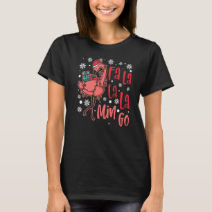 Fa La La Mingo Flamingo Christmas Tree Lights Trop T-Shirt