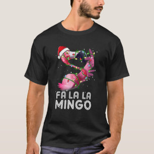 Fa La La Mingo Flamingo Christmas Tree Lights Trop T-Shirt