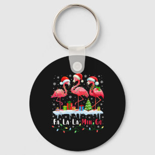 Fa La La Mingo Flamingo Christmas Tropical Xmas Tr Keychain