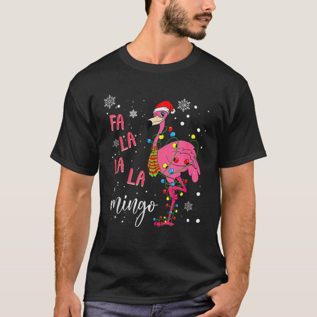 Fa La La Mingo Santa Hat Christmas T-Shirt (Front)