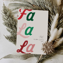 Fa La La Modern Retro Plaid Family Christmas