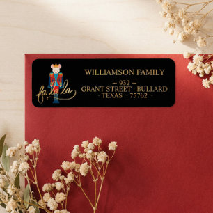 Fa La La Nutcracker Mouse King Christmas Address Label