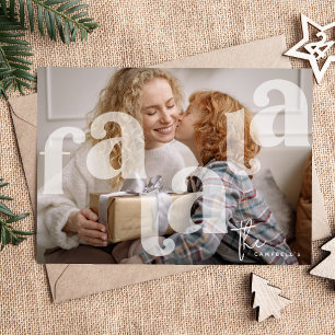 Fa La La Overlay Typography' Photo Christmas Holiday Card