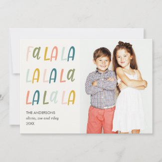 Fa La La | Pastel colors | Holiday Photo Cards