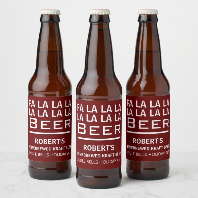 "Fa La La" Personalized Beer Beer Bottle Label (Bottles)