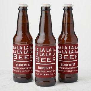"Fa La La" Personalized Beer Bottle Label