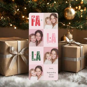 "Fa La La Photo Christmas Card Pink & Festive