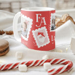 Fa La La Santa Claus Christmas Postage Stamp Photo Coffee Mug<br><div class="desc">Fun and festive photo mug. Our fun postage stamp design features our fun Santa Claus,  Mrs. clause and a fun typographic fa la design. Add your photos on three of the postage stamp designs and name. Designed by Moodthology Papery</div>