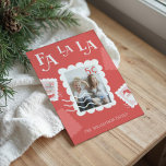 Fa La La Santa Claus Christmas Postage Stamp Photo Holiday Card<br><div class="desc">Fun and festive photo holiday card. Our fun postage stamp design features our fun Santa Claus,  Mrs. Clause,  and a fun typographic fa la design. Add your photo to the postage stamp designs along with your name and year. Designed by Moodthology Papery</div>