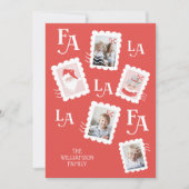Fa La La Santa Claus Christmas Postage Stamp Photo Holiday Card (Front)