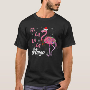 Fa La La Santa Flamingo Christmas Lights T-Shirt