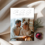 Fa La La Script Cozy Bookish Couple Holiday Card