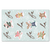 Fa La La Snow Angel Woodland Animals Fun Winter Tissue Paper (Front)