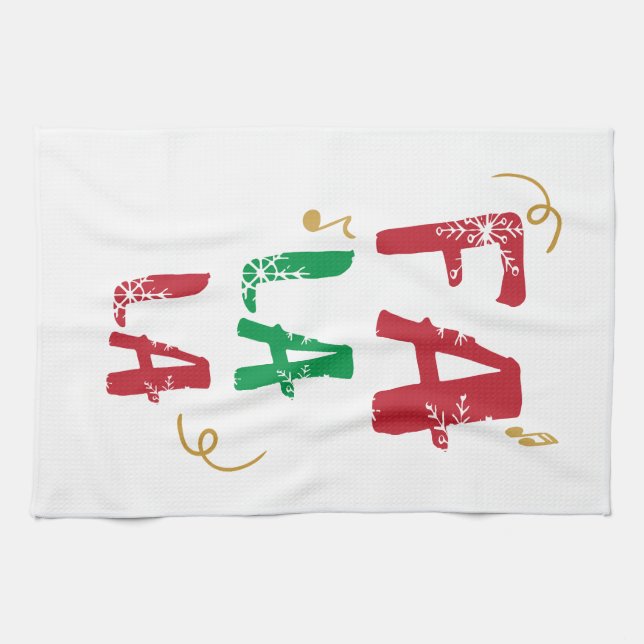 Fa La La song Christmas Kitchen Towel (Horizontal)