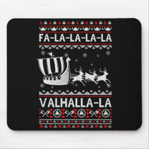 Fa La La Valhalla Viking Ship Christmas Xmas Ugly Mouse Pad