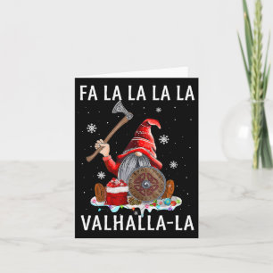 Fa La La Valhalla Xmas Gnome Beard Viking Weapon C Card