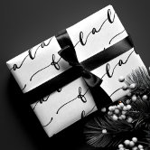 Modern Minimalist Black & White Simple Christmas Wrapping Paper Sheets