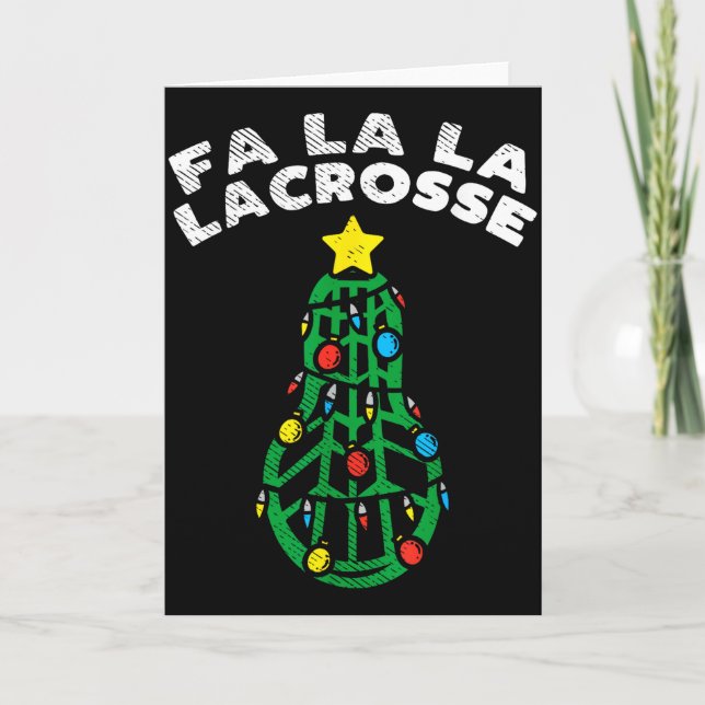 Fa La Lacrosse Funny Christmas Lax Player Goalie T Card (Front)