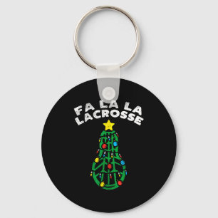 Fa La Lacrosse Funny Christmas Lax Player Goalie T Keychain