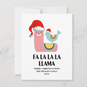 Fa La Llama Card, Funny Christmas Card, Note Card