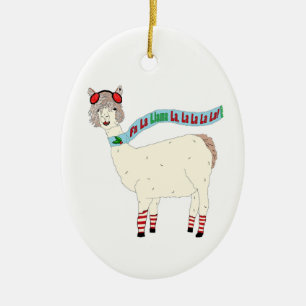 Fa La Llama La Christmas Ceramic Ornament