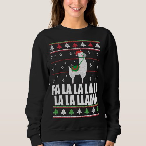 FA LA LLAMA Ugly Christmas Sweater Design Xmas Gif