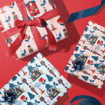 Fa La Nutcracker Christmas Family Photo Snow Globe Wrapping Paper Sheets<br><div class="desc">Beautiful, whimsical, and magical photo Christmas wrapping paper set. We've hand-painted all the illustrations and typography that you see in this holiday wrapping paper set. Our design features a beautiful vintage snowglobe, add your family photo inside the snow globe. Red flowers, holy, and a candy cane decorate the snow globe,...</div>