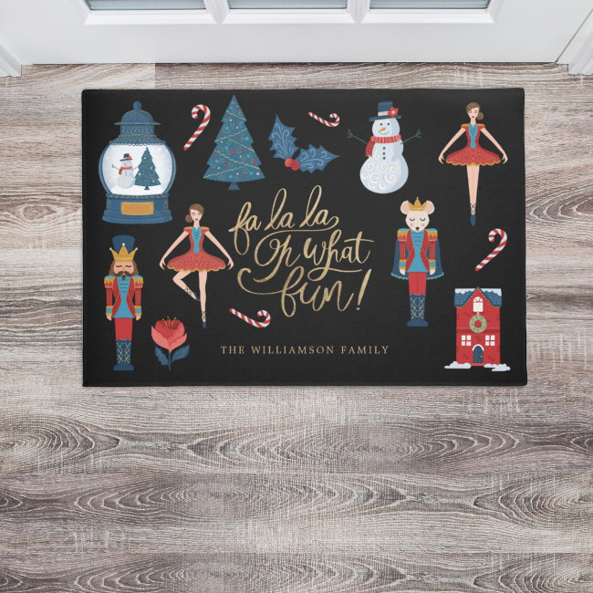 Fa La Oh What Fun Christmas Nutcracker Family Doormat