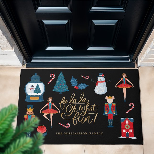 Fa La Oh What Fun Christmas Nutcracker Family Doormat (Fa La Oh What Fun Christmas Nutcracker Family Doormat)