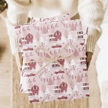 Fa La Pink Vintage Christmas Tree Farm Scenery  Wrapping Paper Sheets<br><div class="desc">Celebrate the magical and festive holiday season with our fun holiday wrapping paper sheets. Our vintage holiday design features a Christmas tree farm scenery, this Christmas pattern incorporates a farm Christmas scene featuring a red farmhouse, children playing and throwing snowballs, and pink and white Christmas trees. The words "fa la...</div>