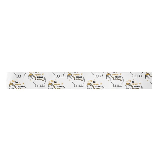 Fa La Rawr Rawr Dinosaur Satin Ribbon (Front)