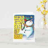 Fa La Snowman Holiday Card (Yellow Flower)