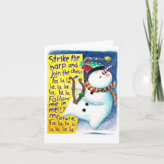Fa La Snowman Holiday Card (Front)