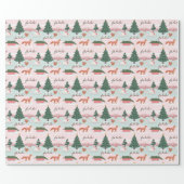 Fa La Winter Wonderland Forest Woodland Animals  Wrapping Paper (Flat)