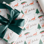 Fa La Winter Wonderland Forest Woodland Animals Wrapping Paper<br><div class="desc">Get ready to wrap your gifts in pure winter magic! Our new pattern is here to bring the enchantment of a snowy forest straight to your presents. Embrace the charm of woodland creatures ice skating through a winter wonderland, and spread the joy this holiday season. Wrap it, flaunt it, and...</div>