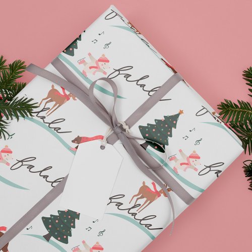 Fa La Winter Wonderland Forest Woodland Animals  Wrapping Paper