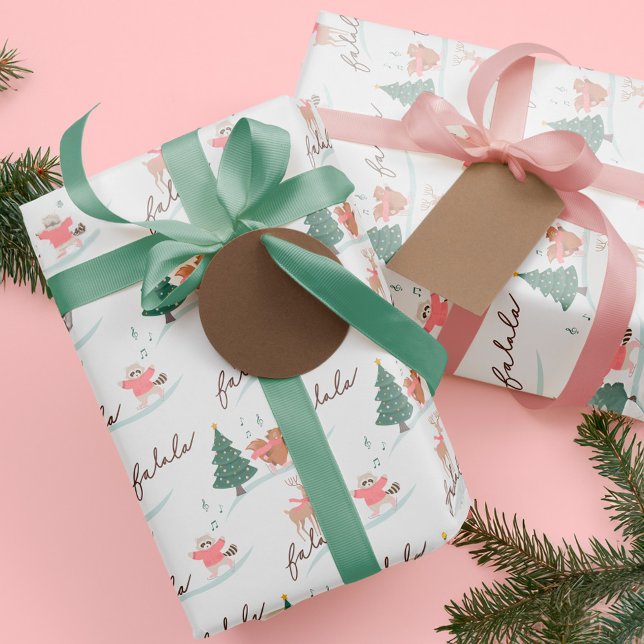 Fa La Winter Wonderland Forest Woodland Animals  Wrapping Paper (Fa La Winter Wonderland Forest Woodland Animals Wrapping Paper)