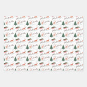 Fa La Winter Wonderland Forest Woodland Animals Wrapping Paper Sheets (Front)
