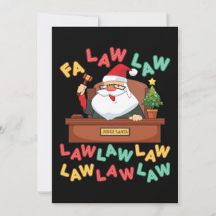Fa Law Law Funny Lawyer Santa Judge Christmas Holiday Card