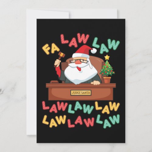 Fa Law Law Funny Lawyer Santa Judge Christmas Holiday Card
