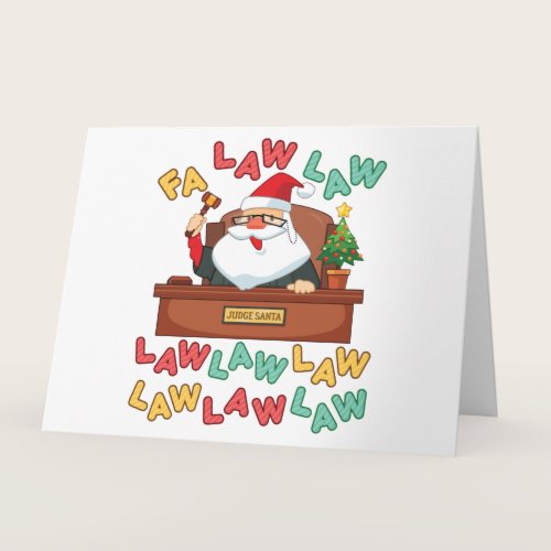 Fa Law Law Lawyer Christmas Santa Judge Card