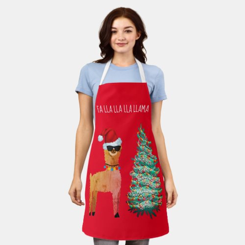 Fa lla lla lla llama Christmas Apron