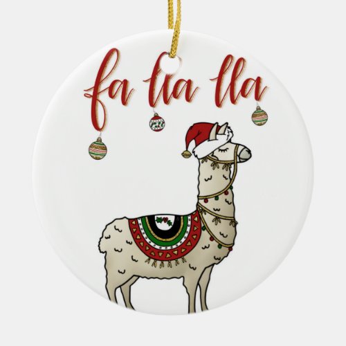 Fa Lla Lla Llama Christmas Ornament