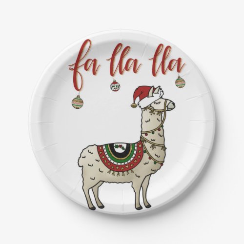 Fa Lla Lla Llama Christmas Plates