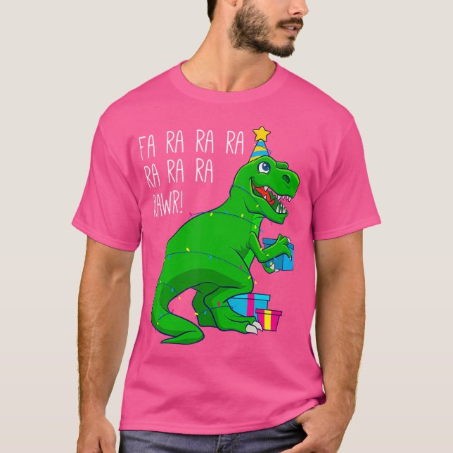 Fa Ra Ra Rawr Christmas Dinosaur T Rex Xmas Trex M T-Shirt (Front)